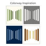 Load image into Gallery viewer, Colorway Design Inspiration for the Pineknot Quilt - a modern quilt pattern with gradient vertical stripes
